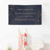 Navy Blue & Roos Gold Foil Vrijgezellenfeest Welko Spandoek (Insitu)