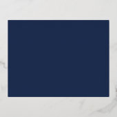 Navy Blue Roos Gold Foil Wedding Enclosure Kaart (Achterkant)