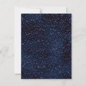 Navy Blue Roos Gold-geprinte Confetti bruiloft RSVP Kaartje (Achterkant)