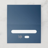 Navy Blue & Roos Gold Glam Chic Folded Place Card Plaatskaartje (Buitenkant ongevouwen)