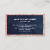 Navy Blue Roos Gold Glitter Burgundy Cake Bakery Visitekaartje (Achterkant)