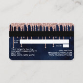 Navy Blue Roos Gold Glitter Drift - creditering Visitekaartje (Achterkant)