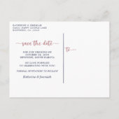 Navy Blue Roos Gold Glitter Drips Save The Date Aankondigingskaart (Achterkant)