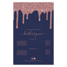 Navy Blue Roos Gold Glitter Drivers Prijslijst