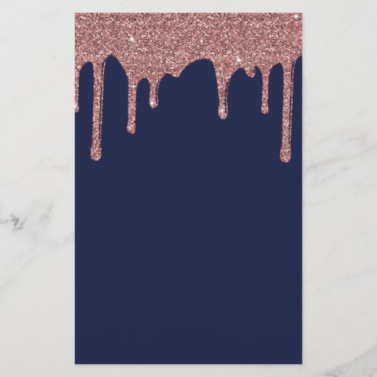 Navy Blue Roos Gold Glitter Drivers Prijslijst Flyer (Achterkant)