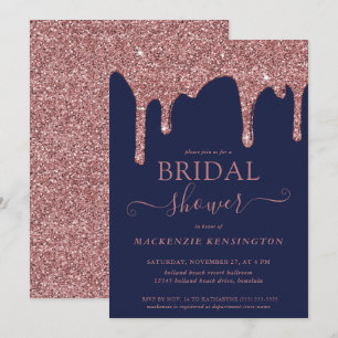 Navy Blue Roos Gold Glitter Drivers Vrijgezellenfe Kaart