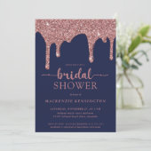 Navy Blue Roos Gold Glitter Drivers Vrijgezellenfe Kaart (Staand voorkant)