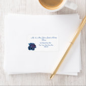 Navy Blue Roos Gold Leaf Adres Etiket (Insitu)