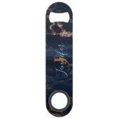 Navy Blue Roos Gold Marble Speed Bottle Open Speed Flessenopener (Voorkant)