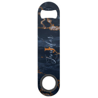 Navy Blue Roos Gold Marble Speed Bottle Open Speed Flessenopener