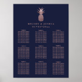 NAVY BLUE ROOS GOLD PINEAPPLE SEINGSKART POSTER (Voorkant)