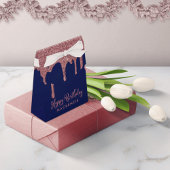 Navy Blue Roos Gold Sparkle Glitter Drift Birthday Bedankdoosjes