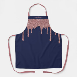 Navy Blue Roos Gold Sparkle Glitter Drivers Schort