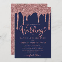 Navy Blue Roos Gold Sparkle Glitter Wedding