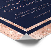 Navy Blue Roos Gold Unplugged Ceremony Sign Poster (Hoek)