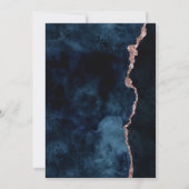 Navy Blue Roos Gold vrijgezellenfeest uitnodiging (Achterkant)