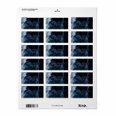 Navy Blue Roos Gold Waterverf Marble Agate Gilded Etiket (Full Sheet)