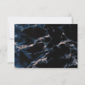Navy Blue Roos Gouden Waterverf Geode RSVP2 Kaart (Achterkant)