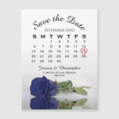 Navy Blue Roos Save the Date Calendar Magnet (Voorkant)