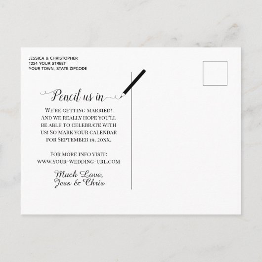 Navy Blue Roos Wedding Calendar Save the Date Aankondigingskaart (Achterkant)