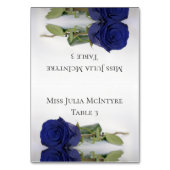 Navy Blue Roos Wedding DIY Fold Place Card Kaart (Voorkant)