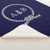 Navy Blue Rope en Anker Monogrammed Sherpa Deken (3/4)