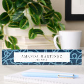 Navy Blue Rope Pattern Nautical Desk Name Bord Naambordje