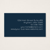 Navy Blue Rose Gold Monogram Business Card Visitekaartje (Achterkant)
