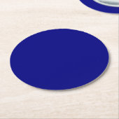 Navy Blue Round Paper Onderzetter (Gebogen)