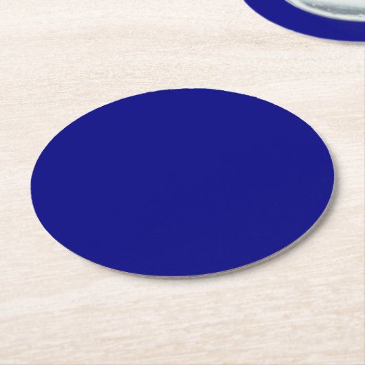 Navy Blue Round Paper Onderzetter (Gebogen)