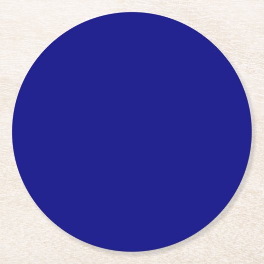 Navy Blue Round Paper Onderzetter (Voorkant)