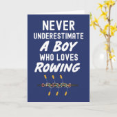 Navy Blue Rowing Kaarten voor jongens (Gele Bloem)