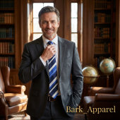 Navy Blue & Royal Blue Diagonal Stripe Modern  Stropdas