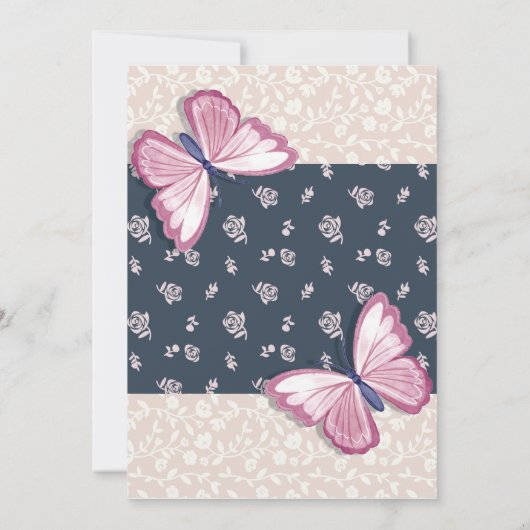 navy blue - roze butterflypartij (Achterkant)