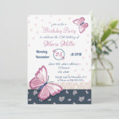 navy blue - roze butterflypartij (Staand voorkant)