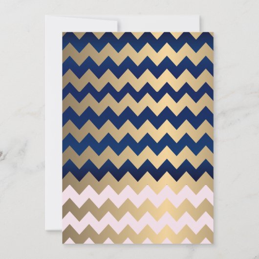 Navy Blue, Roze en Gold - repetitief diner Kaart (Achterkant)