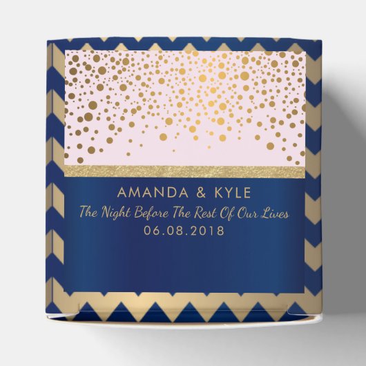 Navy Blue, Roze en Goud - Bedankt Bedankdoosjes (Bovenkant)