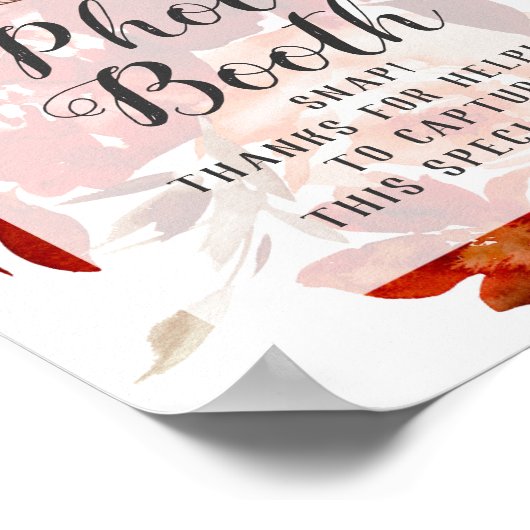 Navy Blue Roze Goud Agate Fotohokje Trouwsign Poster (Hoek)