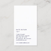 Navy Blue Roze Leaves Branch Visitekaartje (Achterkant)