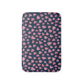 Navy Blue & Roze Love Heart Badmat (Voorkant Verticaal)