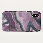 Navy Blue Roze marmer Agate Silver Glitter Glam #1 Case-Mate iPhone Case (Achterkant (horizontaal))