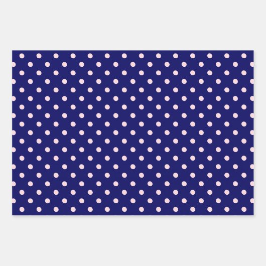 Navy Blue Roze patterned Wrapping Paper Sheets (Voorkant 2)