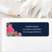 Navy Blue Roze Roses Flower Bouquet Floral Wedding Etiket (Insitu)