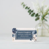 Navy blue rozen Antiek Meubelen Visitekaartje (Staand voorkant)