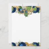 Navy Blue Rozen Boho Gold Handfasting Kaart (Achterkant)