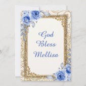 Navy Blue Rozen en Gold Mexican Birthday Kaart (Achterkant)