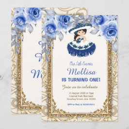 Navy Blue Rozen en Gold Mexican Birthday Kaart