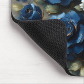 Navy Blue Rozen Gold Gilding Impressionist Art Muismat (Hoek)