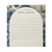 Navy Blue Rozen Gold Gilding Lined gepersonaliseer Notitieblok (Voorkant)