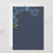 Navy Blue Rozen White en Gold Elegant Quinceanera Kaart (Achterkant)